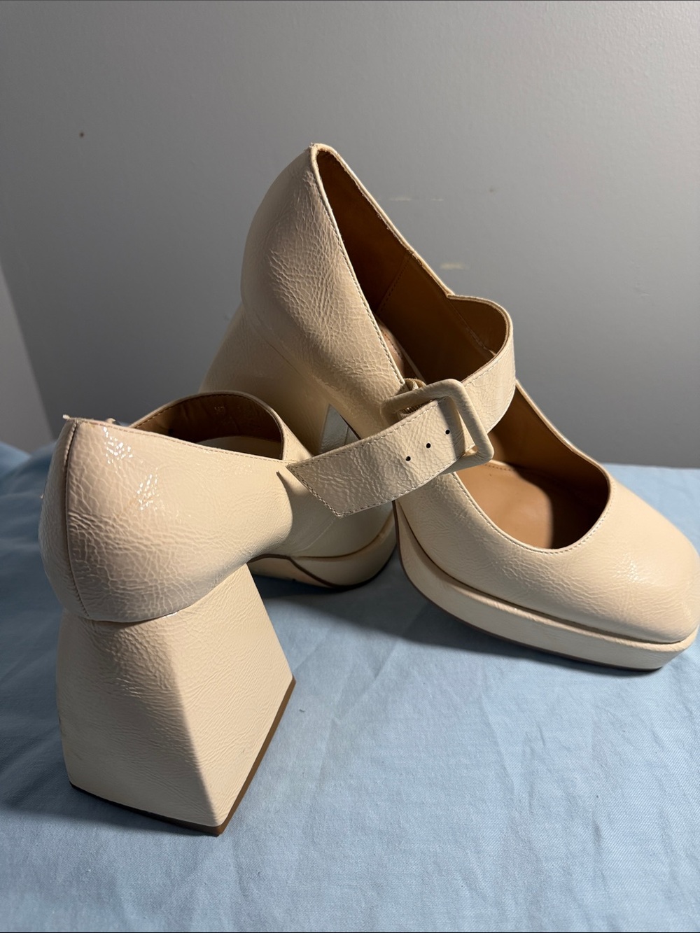 Circus by Sam Edelman Patent Cream Mary Jane Flats with Buckle